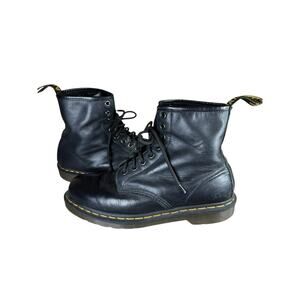 Dr. Martens 1460 Black Leather Lace Up Combat Boots Size US 9 Men / 10 Women